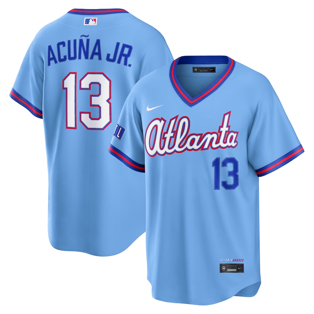 Men's Atlanta Braves Ronald Acuña Jr. Nike Powder Blue 2026 City Connect Stadium Jersey - Jersey