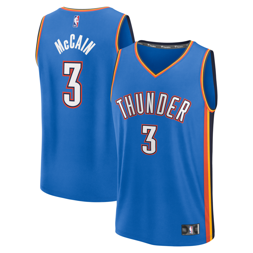 Youth Oklahoma City Thunder Jared McCain Fanatics Blue Fast Break Jersey - Icon Edition - Jersey