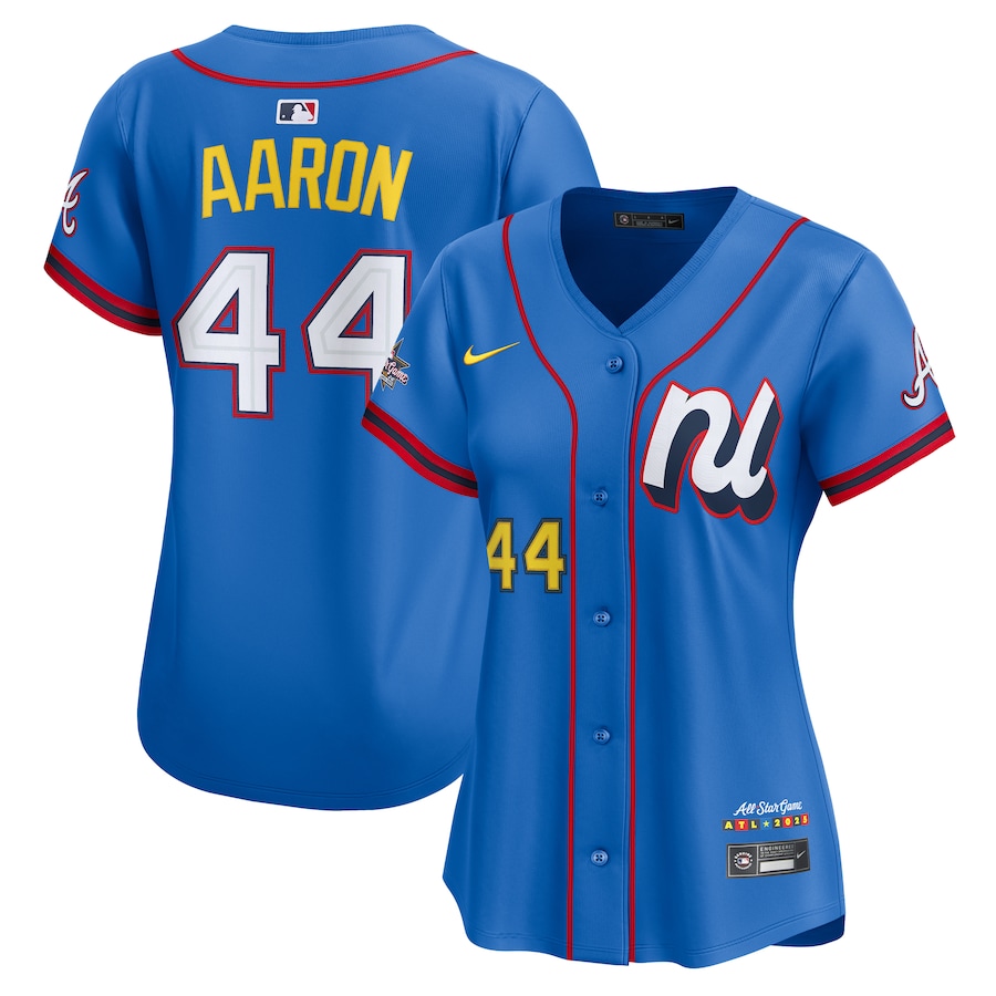 Women's National League Hank Aaron Nike Blue 2025 All-Star Game Home Run Derby Jersey - Jersey