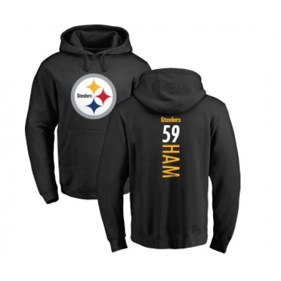 Football Pittsburgh Steelers #59 Jack Ham Black Backer Pullover Hoodie - Jersey