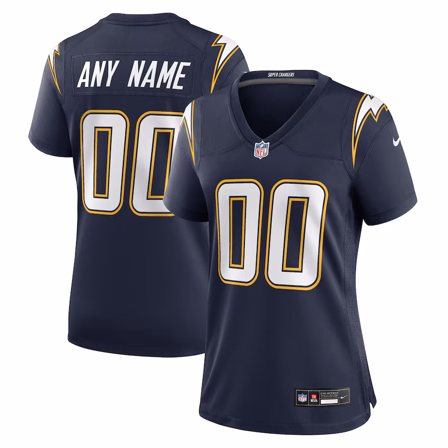 Women's Los Angeles Chargers Nike Navy Alternate Super Chargers Game Custom Jersey - Jersey
