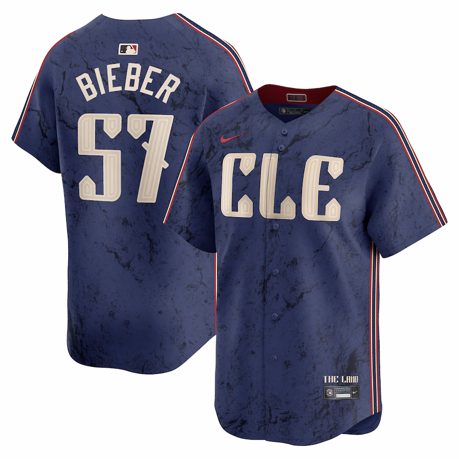 Men's Cleveland Guardians Shane Bieber Nike Navy City Connect Limited Player Jersey - Jersey