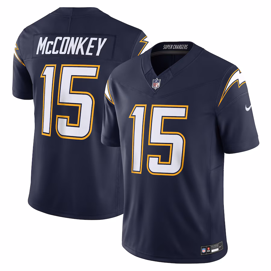 Men's Los Angeles Chargers Ladd McConkey Nike Navy Alternate Super Chargers Vapor F.U.S.E. Limited Jersey - Jersey