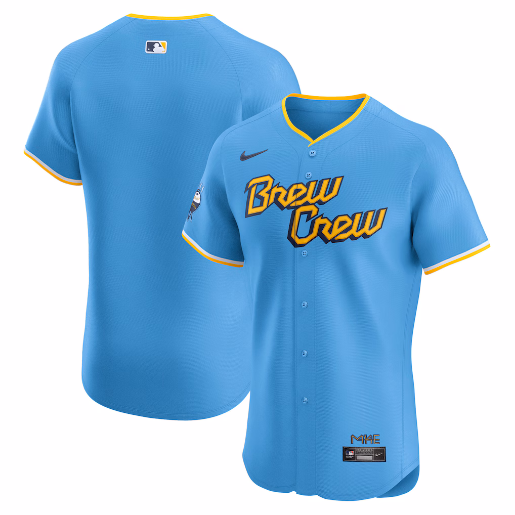 Men's Milwaukee Brewers Nike Powder Blue City Connect  Elite Jersey - Jersey