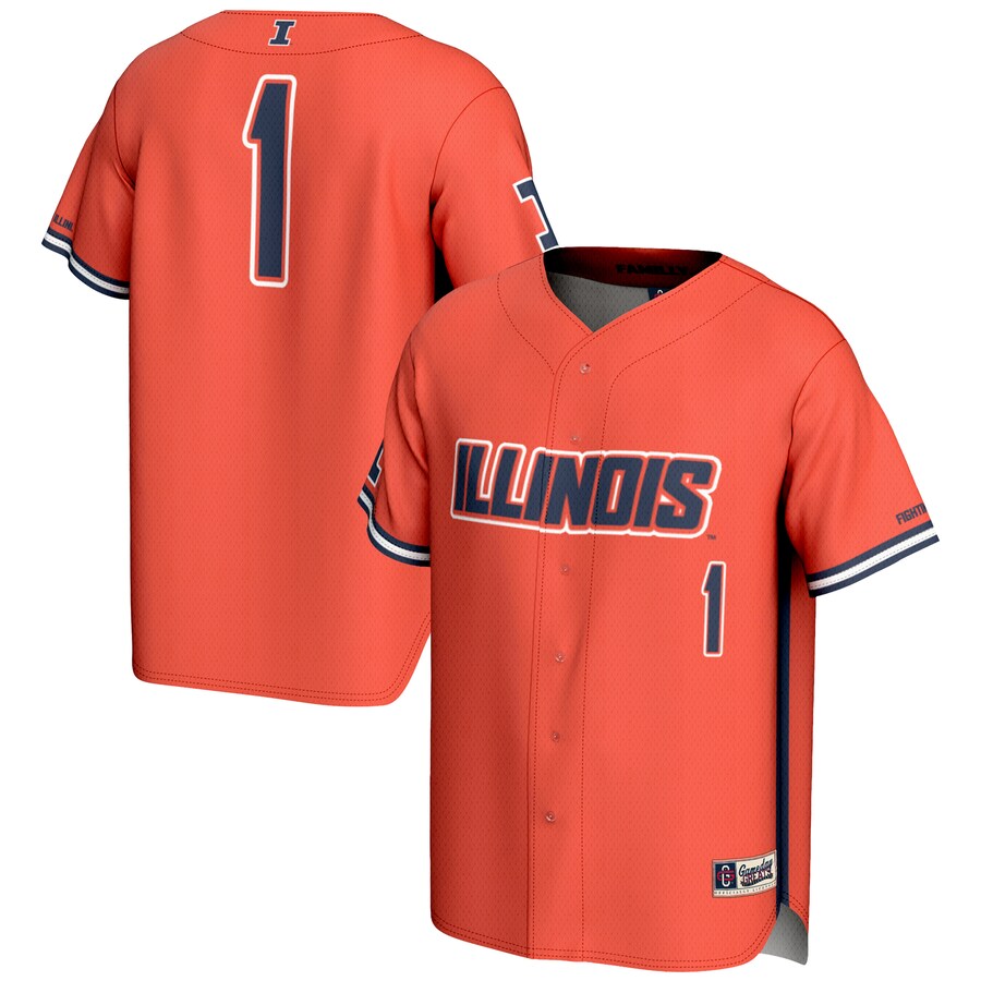 Youth GameDay Greats #1 Orange Illinois Fighting Illini Lightweight Baseball Jersey - Jersey