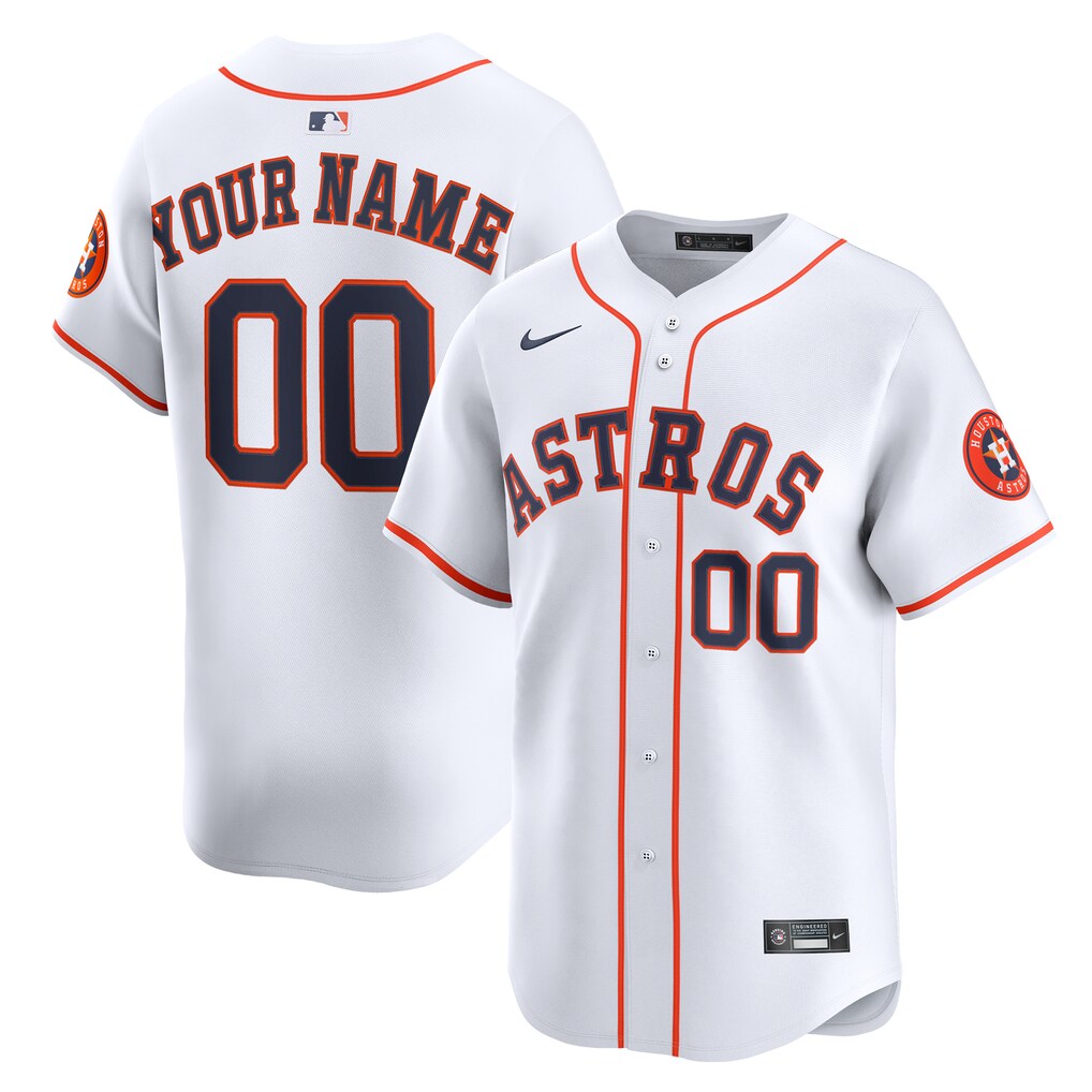Youth Houston Astros  Nike White Home Custom Limited Jersey - Jersey