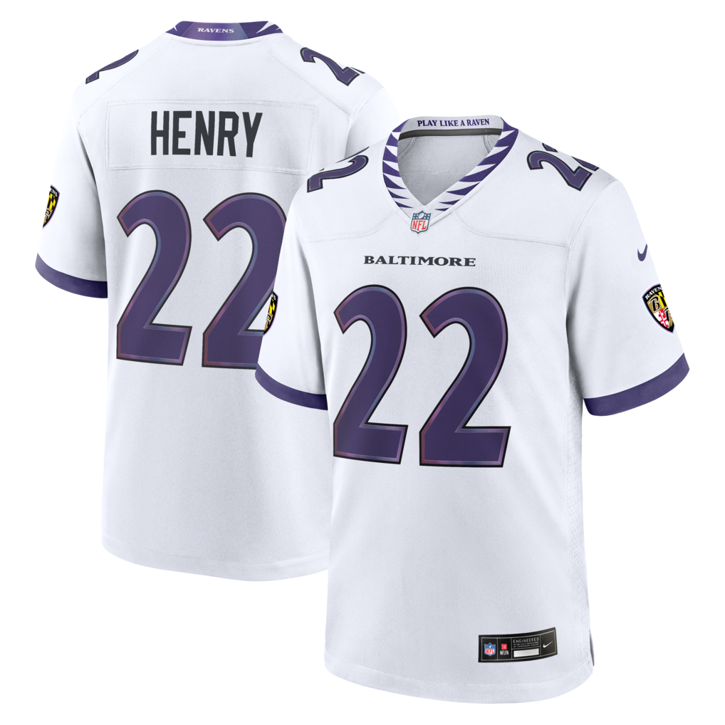 Men's Baltimore Ravens Derrick Henry Nike White Game Jersey - Jersey