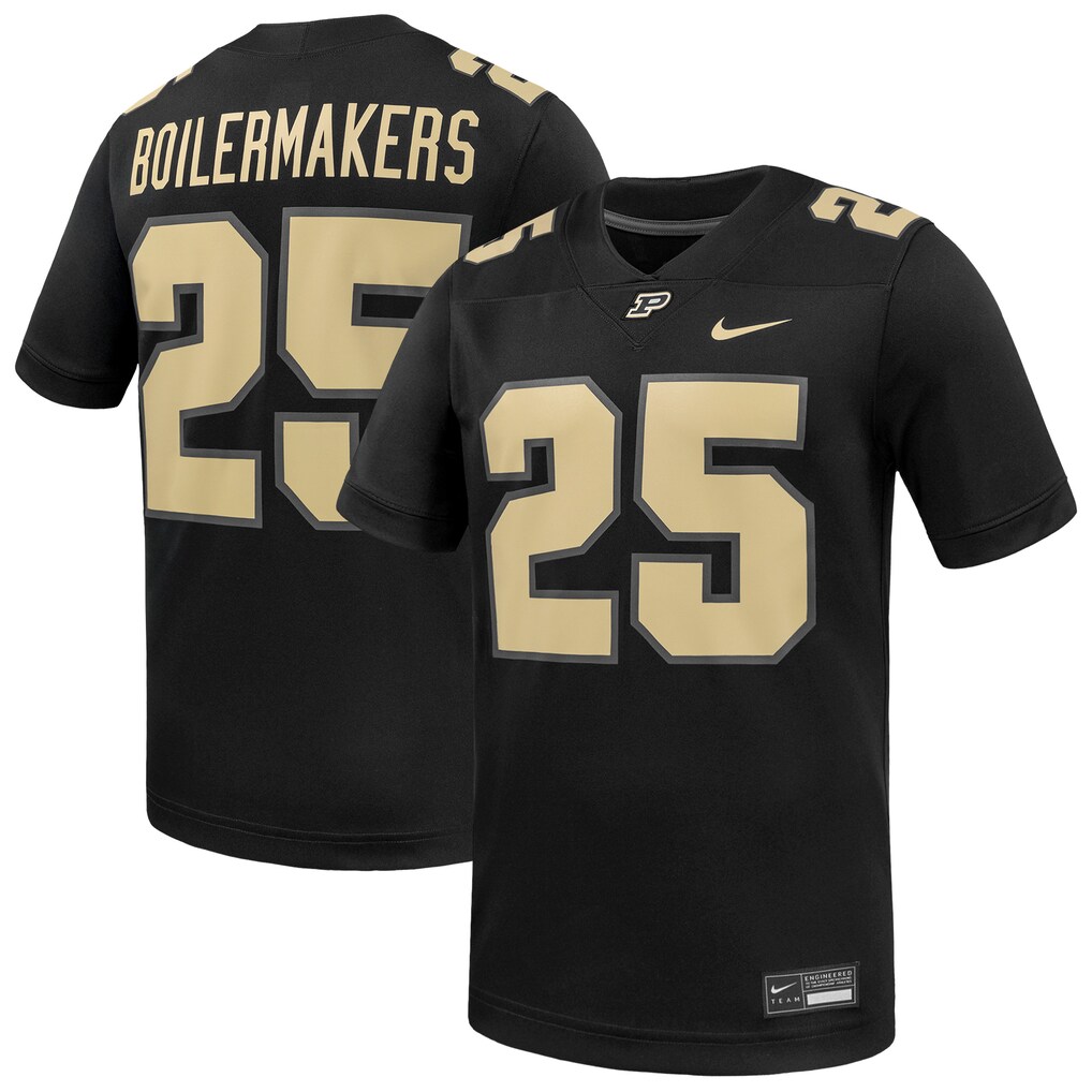 Men's Nike #25 Black Purdue Boilermakers Alternate Game Football Jersey - Jersey