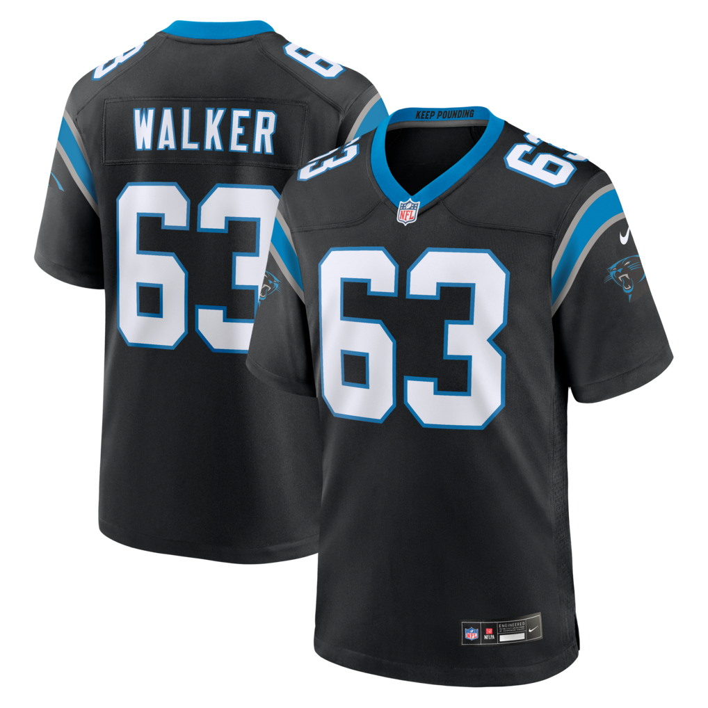 Men's Carolina Panthers Rasheed Walker Nike Black Team Game Jersey - Jersey