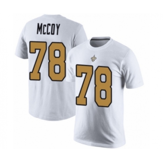 Football New Orleans Saints #78 Erik McCoy White Rush Pride Name & Number T-Shirt - Jersey