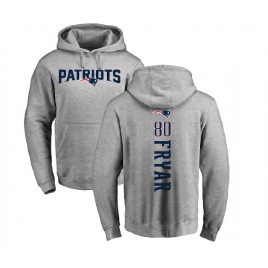 Football New England Patriots #80 Irving Fryar Ash Backer Pullover Hoodie - Jersey
