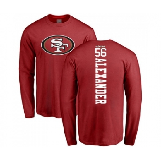 Football San Francisco 49ers #56 Kwon Alexander Red Backer Long Sleeve T-Shirt - Jersey