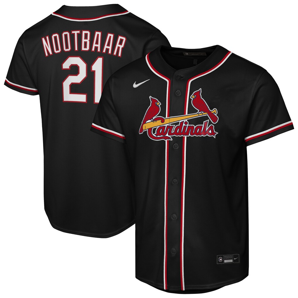 Youth St. Louis Cardinals Lars Nootbaar Nike Black Fashion Replica Player Jersey - Jersey