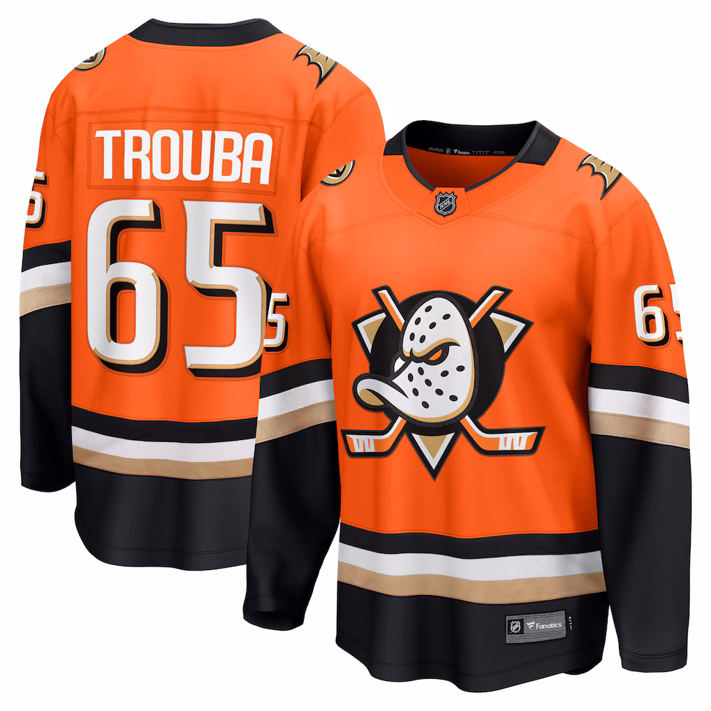 Men's Anaheim Ducks Jacob Trouba Fanatics Orange Home Breakaway Player Jersey - Jersey