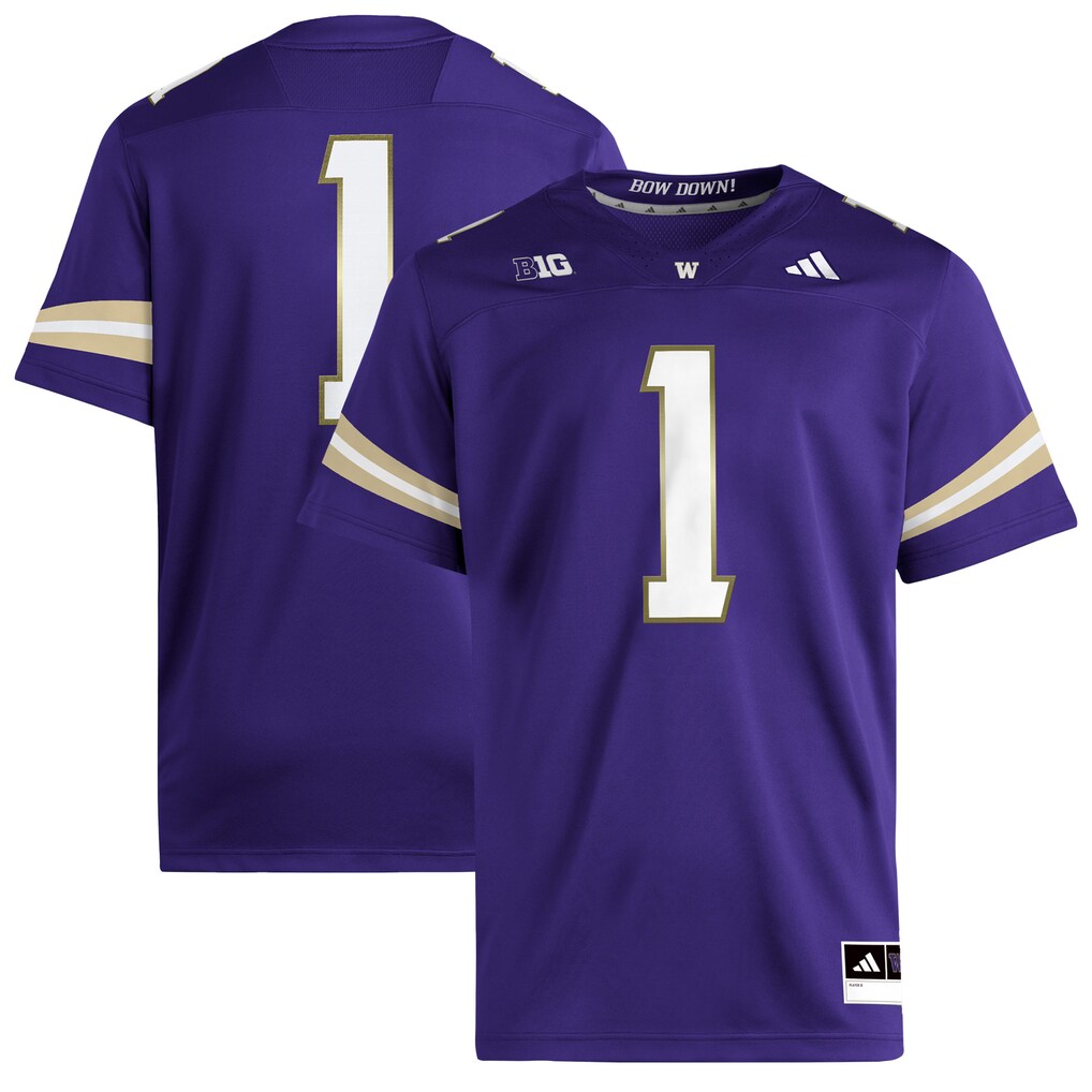 Men's adidas #1 Purple Washington Huskies Premier Jersey - Jersey