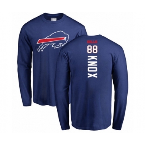Football Buffalo Bills #88 Dawson Knox Royal Blue Backer Long Sleeve T-Shirt - Jersey