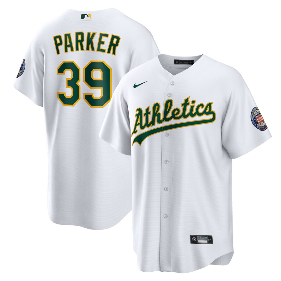 Men's Athletics Dave Parker Nike White 2025 Baseball Hall of Fame Name & Number Retired Replica Jersey - Jersey