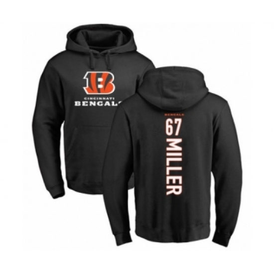 Football Cincinnati Bengals #67 John Miller Black Backer Pullover Hoodie - Jersey