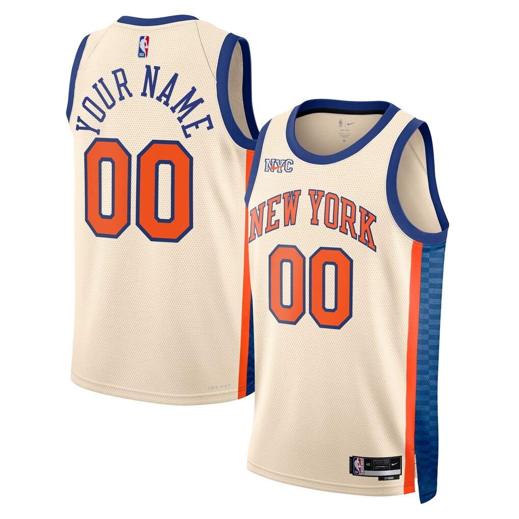 Unisex New York Knicks Nike Cream 2025/26 City Edition Swingman Custom Jersey - Jersey