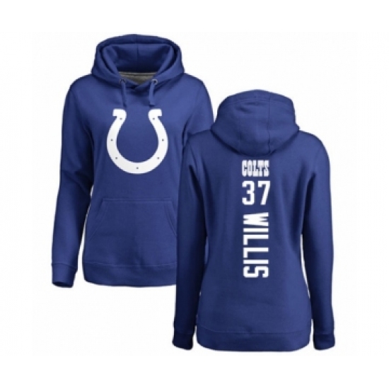 Football Women's Indianapolis Colts #37 Khari Willis Royal Blue Backer Pullover Hoodie - Jersey