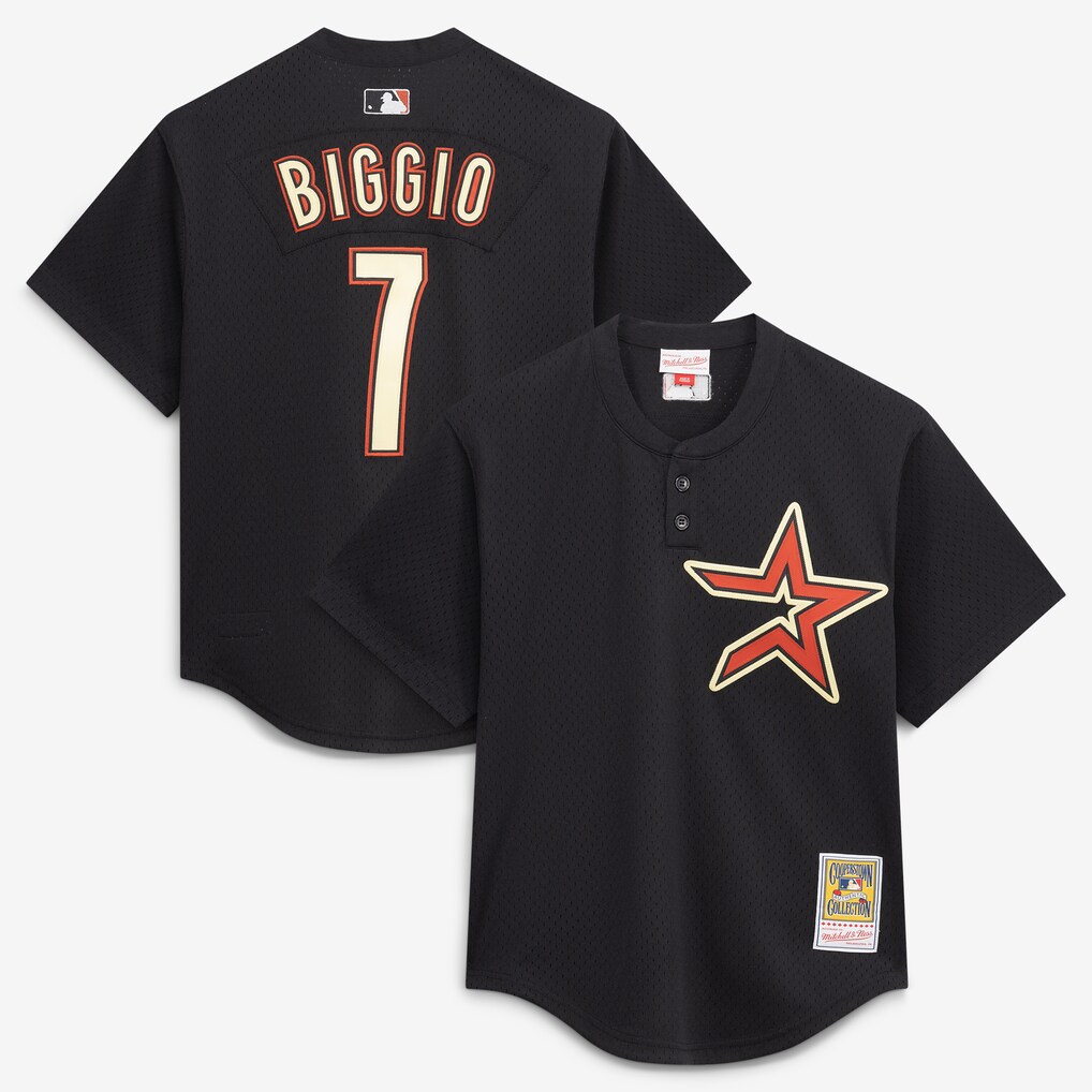 Men's Houston Astros Craig Biggio Mitchell & Ness Black Authentic Batting Practice Jersey - Jersey