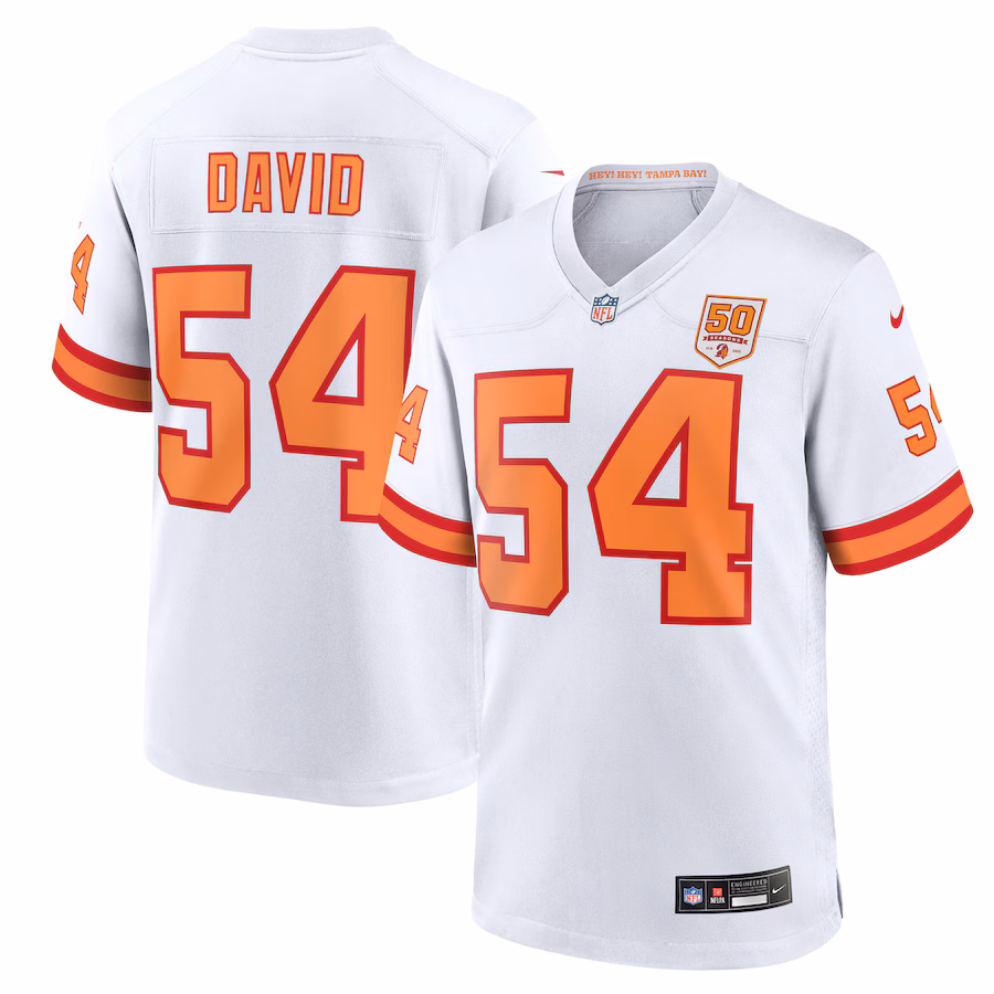 Men's '76 Tampa Bay Buccaneers Lavonte David Nike White 50th Season Game Jersey - Jersey