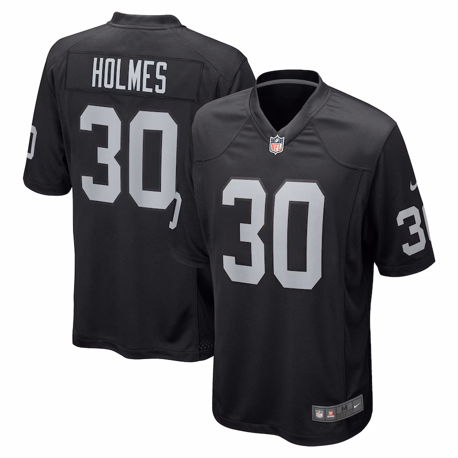 Men's Las Vegas Raiders Darnay Holmes Nike Black Team Game Jersey - Jersey