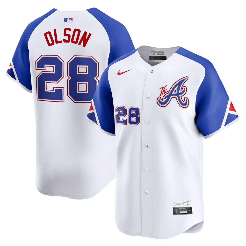 Men's Atlanta Braves Matt Olson Nike White City Connect Limited Player Jersey - Jersey