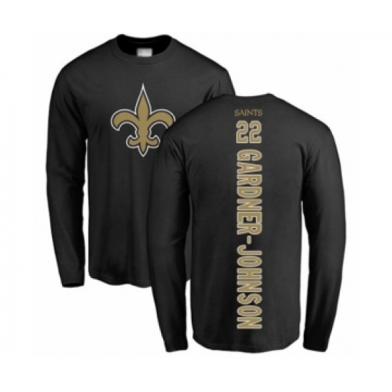 Football New Orleans Saints #22 Chauncey Gardner-Johnson Black Backer Long Sleeve T-Shirt - Jersey