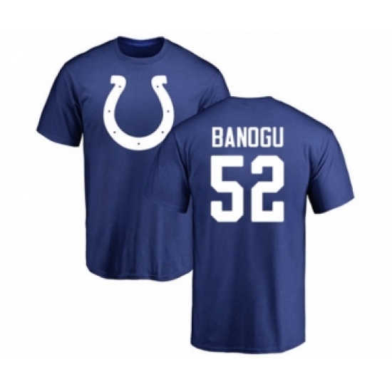Football Indianapolis Colts #52 Ben Banogu Royal Blue Name & Number Logo T-Shirt - Jersey