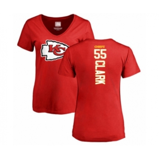 Football Women's Kansas City Chiefs #55 Frank Clark Red Backer T-Shirt - Jersey