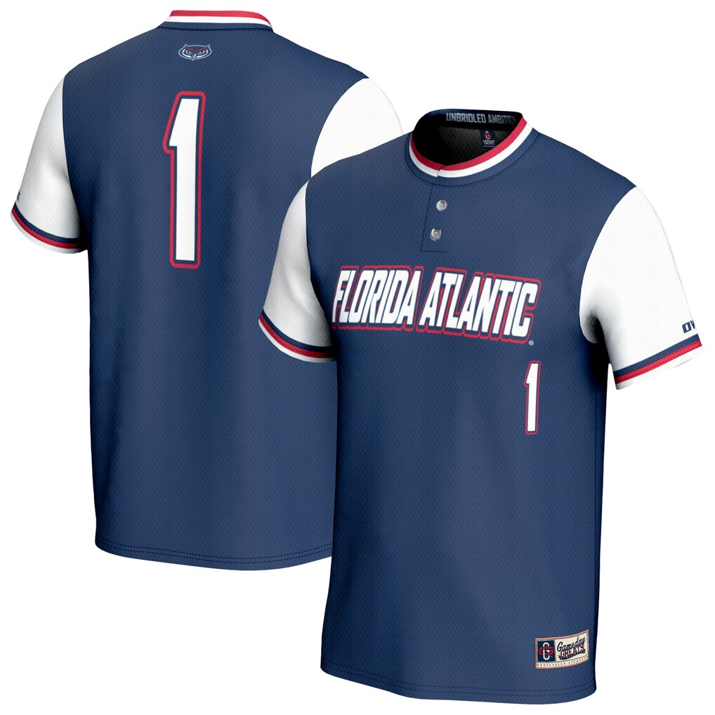 Youth GameDay Greats Navy #1 Florida Atlantic Owls Lightweight Collegiate Softball Fashion Jersey - Jersey