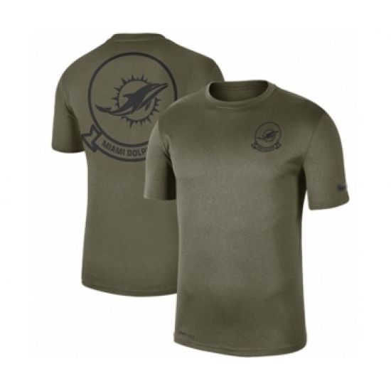 Football Men's Miami Dolphins Olive 2019 Salute to Service Sideline Seal Legend Performance T-Shirt - Jersey