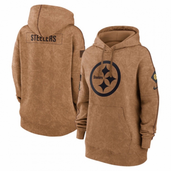 Women's Pittsburgh Steelers Nike Brown 2023 Salute to Service Pullover Hoodie - Jersey