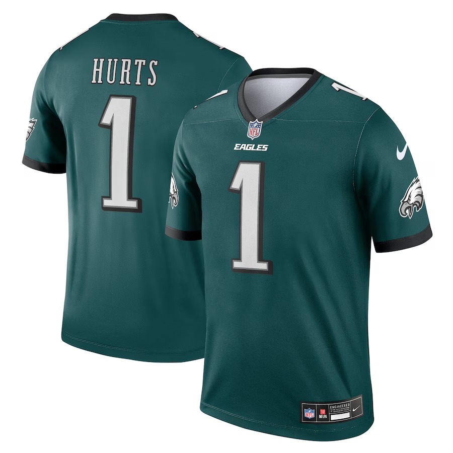 Men's Philadelphia Eagles Jalen Hurts Nike Green Legend Player Performance Top - Jersey
