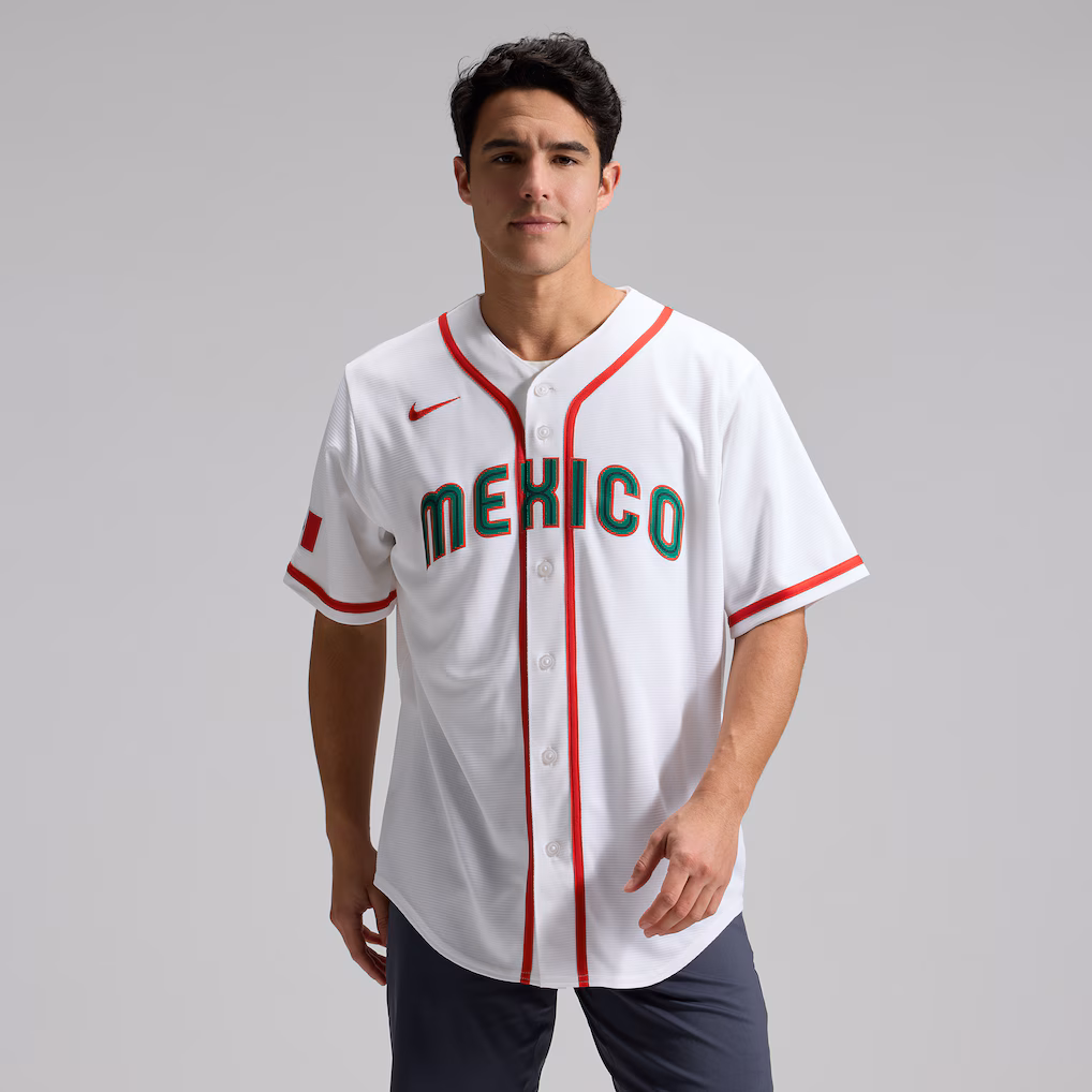 Men's Mexico Baseball Nike White 2026 World Baseball Classic Home Stadium Jersey - Jersey