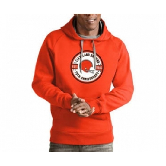Men's Cleveland Browns 1946 75th Anniversary Orange Pullover Football Hoodie - Jersey
