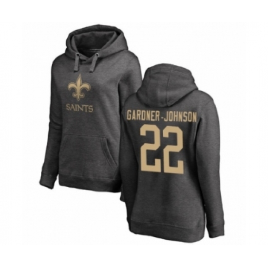Football Women's New Orleans Saints #22 Chauncey Gardner-Johnson Ash One Color Pullover Hoodie - Jersey