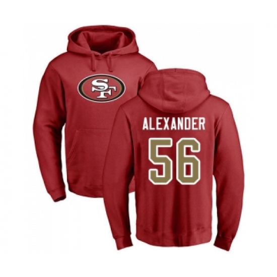 Football San Francisco 49ers #56 Kwon Alexander Red Name & Number Logo Pullover Hoodie - Jersey