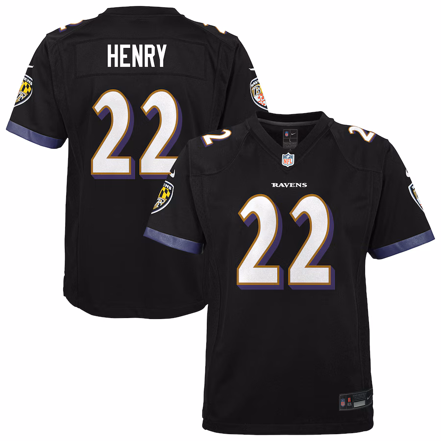Youth Baltimore Ravens Derrick Henry Nike Black Team Game Jersey - Jersey