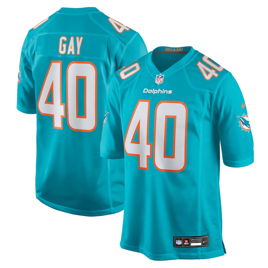 Men's Miami Dolphins Willie Gay Nike Aqua Team Game Jersey - Jersey