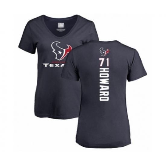 Football Women's Houston Texans #71 Tytus Howard Navy Blue Backer T-Shirt - Jersey