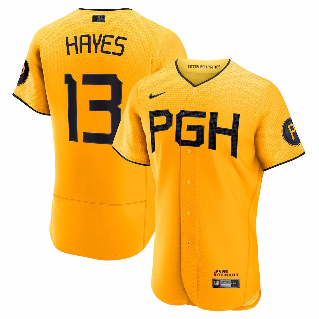 Men's Pittsburgh Pirates Ke'Bryan Hayes Nike Gold City Connect Authentic Player Jersey - Jersey