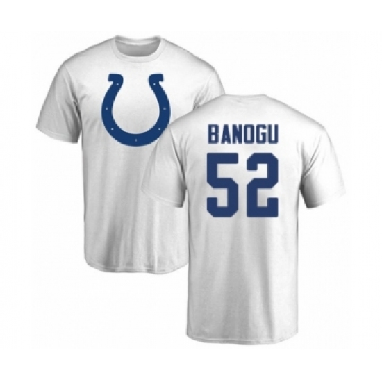 Football Indianapolis Colts #52 Ben Banogu White Name & Number Logo T-Shirt - Jersey