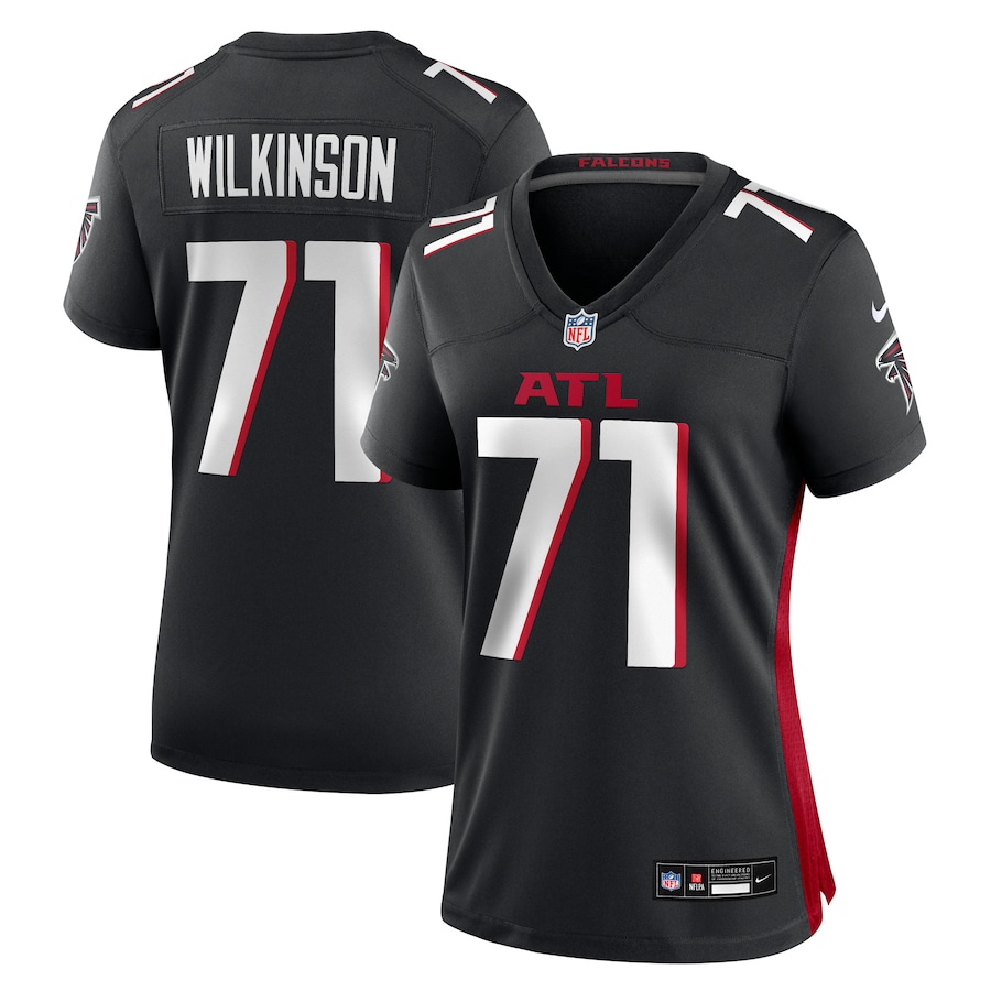 Women's Atlanta Falcons Elijah Wilkinson Nike Black Team Game Jersey - Jersey