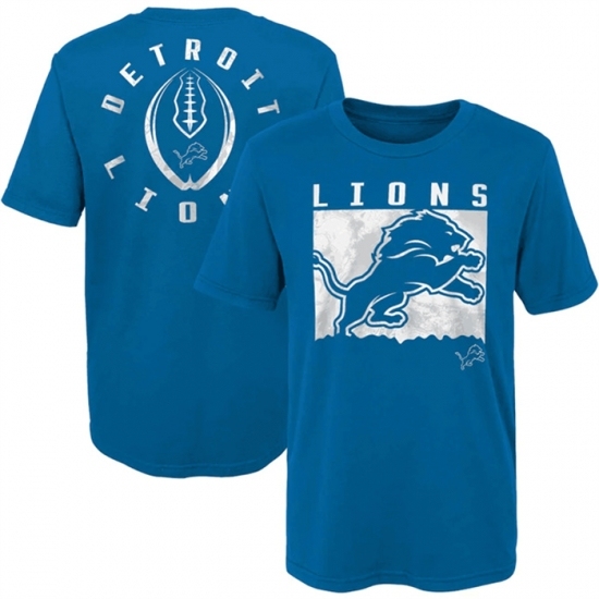 Men's Detroit Lions Blue Preschool Liquid Camo Logo T Shirt - Jersey