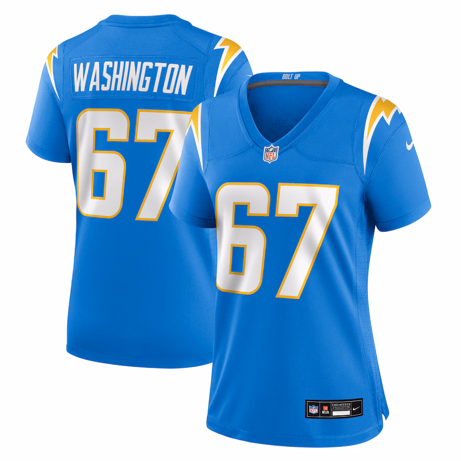 Women's Los Angeles Chargers Savion Washington Nike Powder Blue Team Game Jersey - Jersey