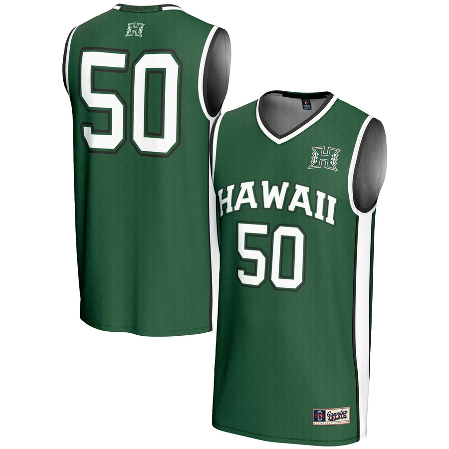 Youth GameDay Greats #50 Green Hawaii Rainbow Warriors Lightweight Basketball Jersey - Jersey