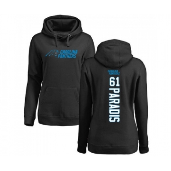 Football Women's Carolina Panthers #61 Matt Paradis Black Backer Pullover Hoodie - Jersey