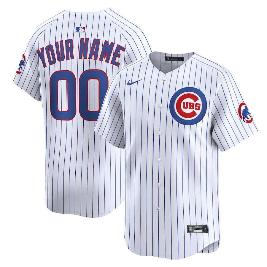 Youth Chicago Cubs Nike White Home Custom Limited Jersey - Jersey